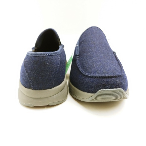 Lands End Shoes Mens Loafers Navy Blue Textile Cushioned Insole Comfort 10 EE - Picture 2 of 8